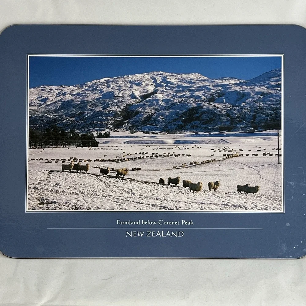 Set‎ of 4 New Zealand Scenic Cork Back Placemats Coronet Peak Ngauruhoe Wanaka